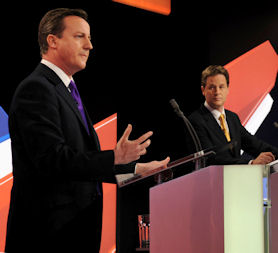 Cameron and Clegg clash over immigration at Sky News debate (Reuters)
