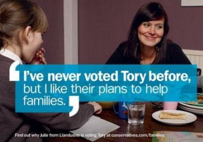 The Conservatives advertising their family-friendly policies