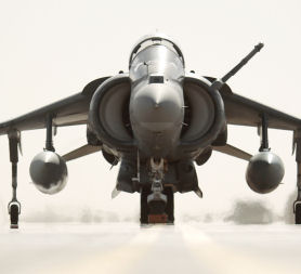 A Harrier jump jet at rest (Reuters)