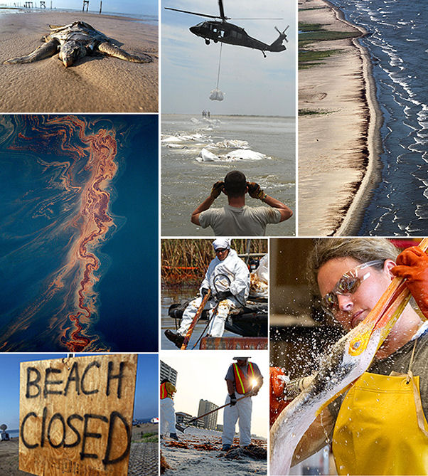 Multiple scenes over the BP oil spill