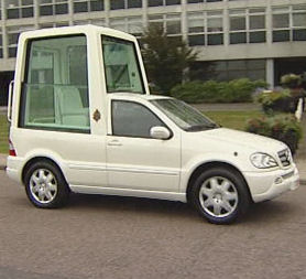 The Popemobile goes on show