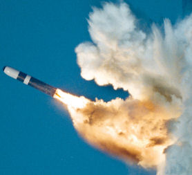A Trident nuclear missile in flight