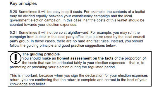 Campaign spending guidance 