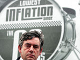 Gordon Brown unveils pre-election posters, 2005 (credit: Reuters)
