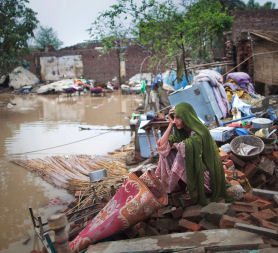 Devastating floods in Pakistan have affected more than three million people with the death toll climbing to over 1,400. (Getty)