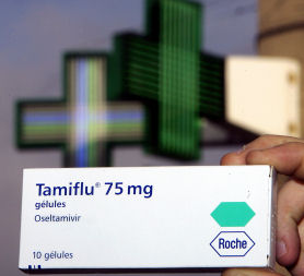 Antiviral drug Tamiflu (oseltamivir), made by Roche, is the main treatment given for suspected swine flu. (Credit:Getty)