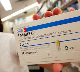 Antiviral drug Tamiflu (oseltamivir), made by Roche, is the main treatment given for suspected swine flu. (Credit:Getty)
