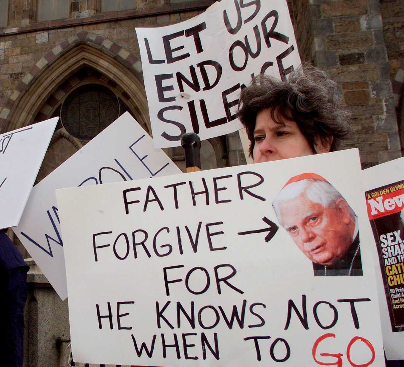 Demonstrators protest church abuse scandal (credit-Reuters)