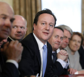 First meeting of the new cabinet under prime minister David Cameron (Reuters)