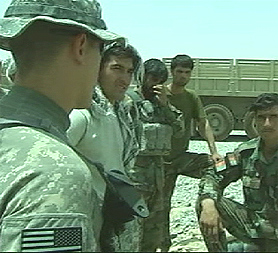 US troops working with the Afghan National Army