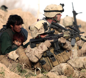 US Marines protect Afghan civilians