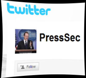White House press secretary Robert Gibbs&apos; Twitter page.