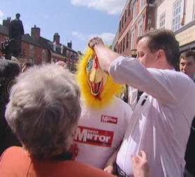 Cameron confronts chicken