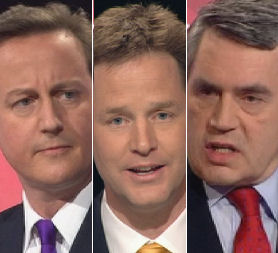 Cameron, Clegg, Brown at the leaders debate