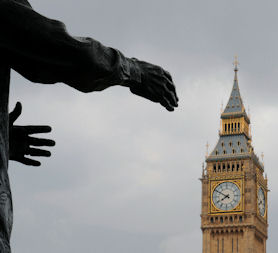 Statue in front of parliament (Credit: Getty)