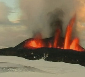 Icelandic volcano erupts