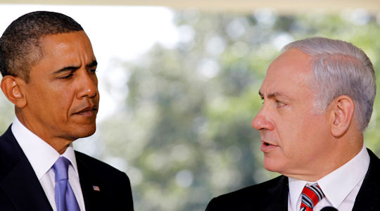 Benjamin Netanyahu and Barack Obama ahead of Middle East talks (Credit: Reuters)
