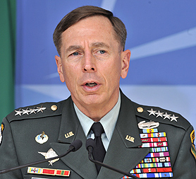 General David Petraeus briefs Nato officials in Brussels on the strategy in Afghanistan (Image: Getty)