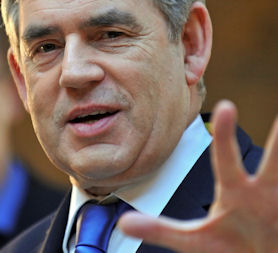 Election 2010: Gordon Brown will try to hold off the challenge from David Cameron. (Credit: Reuters)