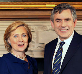 Hillary Clinton and Gordon Brown (picture: Reuters)
