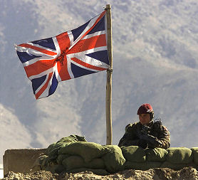 A British paratrooper observes from his position in the new ISAF military base in western Kabul  (Reuters)