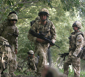 British troops from 3 SCOTS patrol a Taliban-held area of Afghanistan&apos;s Helmand province (Reuters)