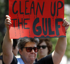 Oil spill protesters (Reuters)