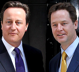 David Cameron and Nick Clegg&apos;s first joint press conference - Peter McHugh looks at the coalition cabinet 100 days on (Image: Getty)
