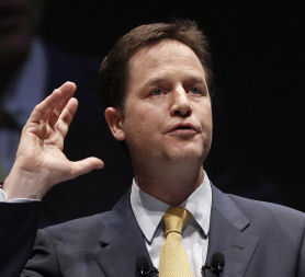 Nick Clegg at the Liberal Democrat party conference (Reuters).