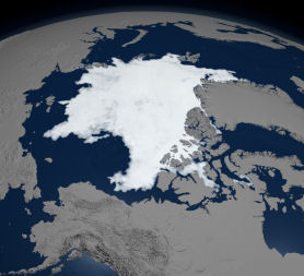 Satellite picture of the Arctic (picture: Reuters)