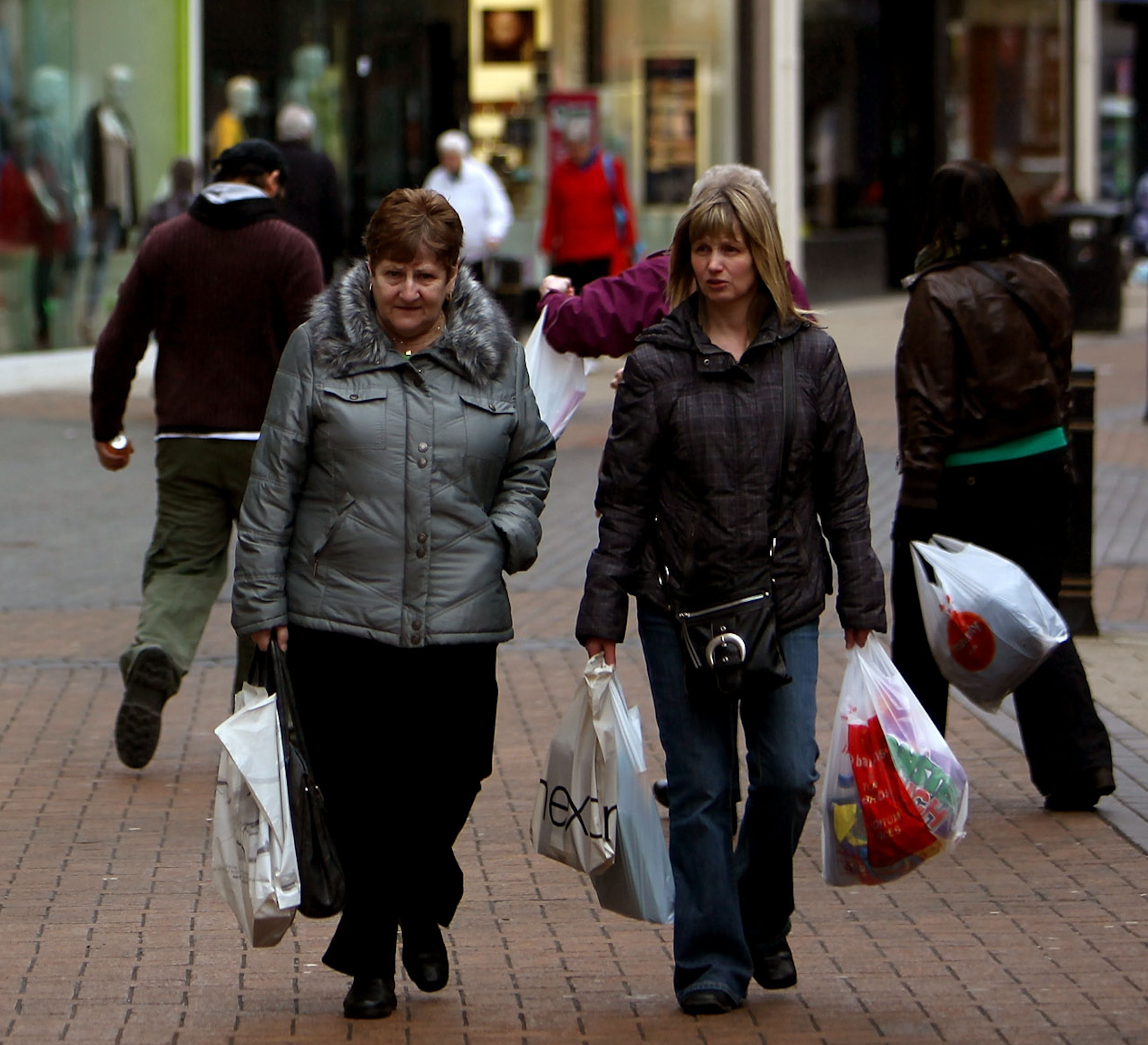 Shoppers on a UK high street