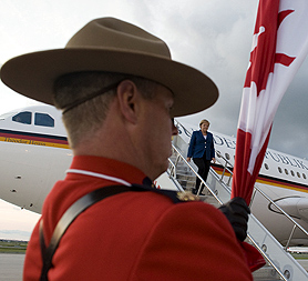 World leaders, including Germany&apos;s Angela Merkel, arrive in Canada. Obama is due to meet Cameron (Image: Reuters)