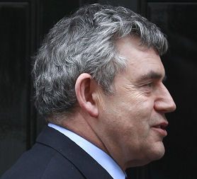 Gordon Brown in Downing Street. Today Gordon Brown backtracked on the immigration statistics he has quoted (credit:Reuters)