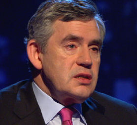 Gordon Brown being interviewed by Piers Morgan