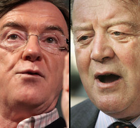 Peter Mandelson and Ken Clarke do battle over the UK&apos;s post-recession future. (Credit: Getty)